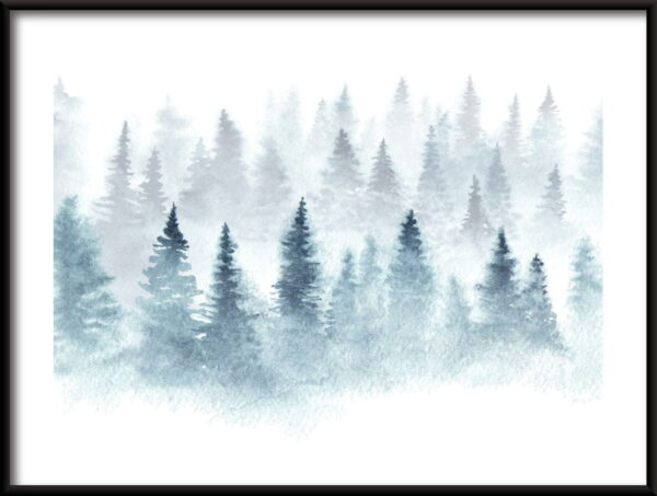 Affiche forêt enneigée