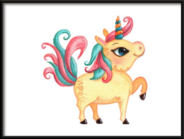Affiche bébé licorne