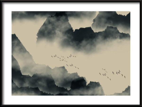 Affiche oiseaux de montagne