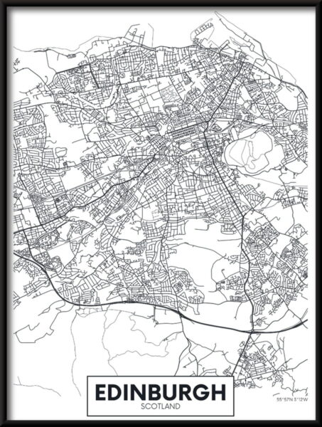 Carte d'Édimbourg affiche – Image 2