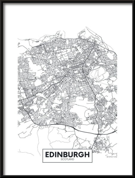 Carte d'Édimbourg affiche