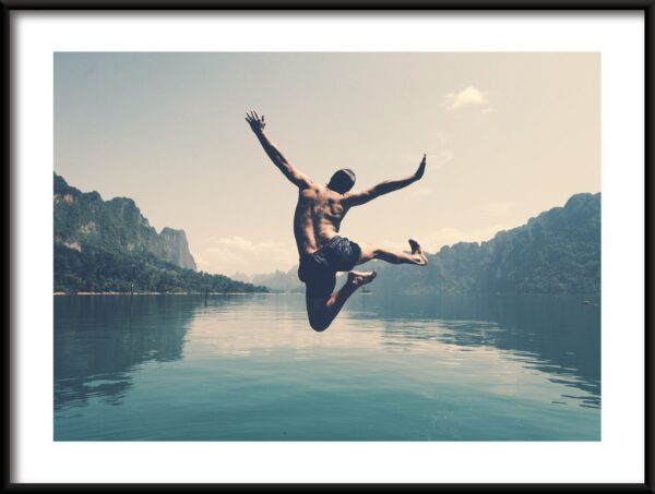 Sauter dans l'eau Poster