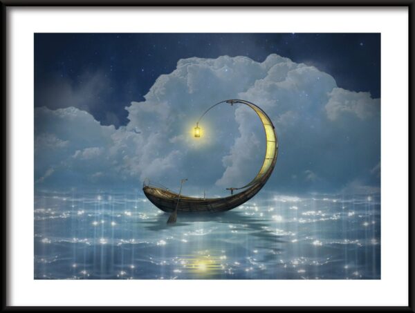 Affiche bateau lunaire