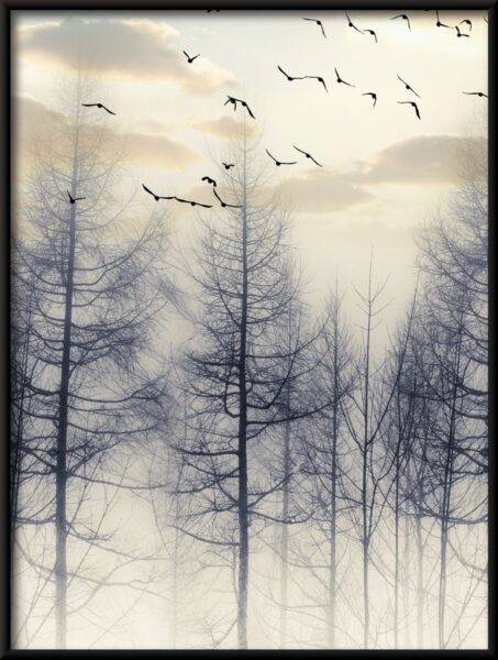 Oiseaux parmi les arbres Poster – Image 4