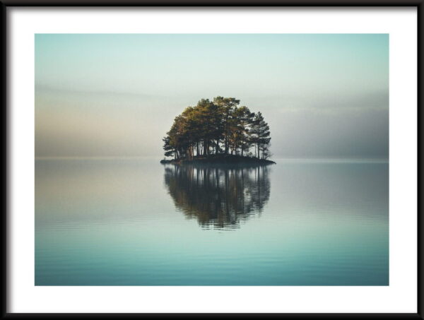 Île sur un lac Poster