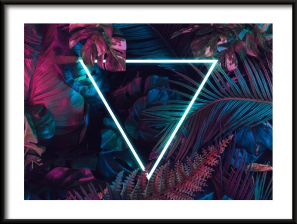 Néon triangulaire Poster