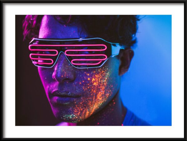 Lunettes au néon Poster