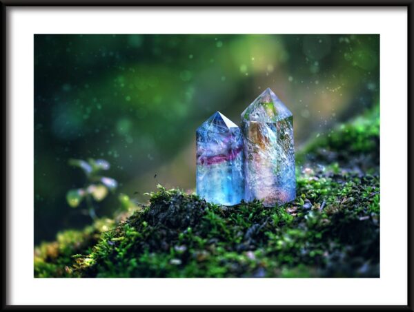 Affiche Cristaux dans la verdure