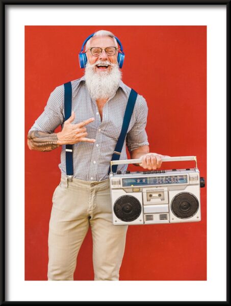 Barbu avec Radio Poster – Image 3
