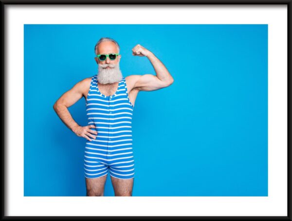 Affiche homme fort bleu