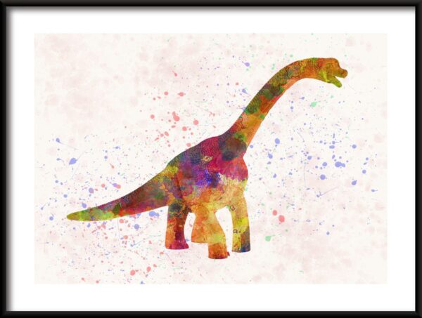 Dinosaure multicolore Poster