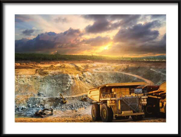 Affiche Volvo dans une mine