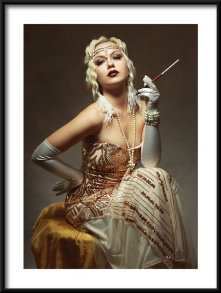 Affiche fille blonde rétro