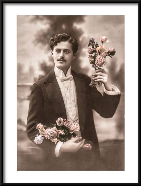 Homme aux fleurs
