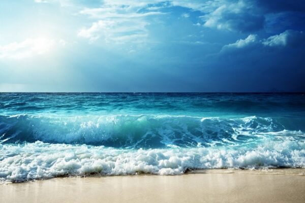 Peinture murale Mer Bleue