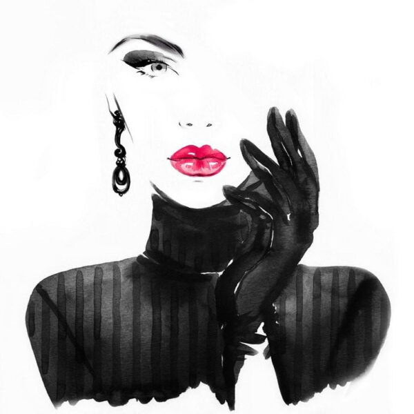 Peinture murale Femme avec des gants