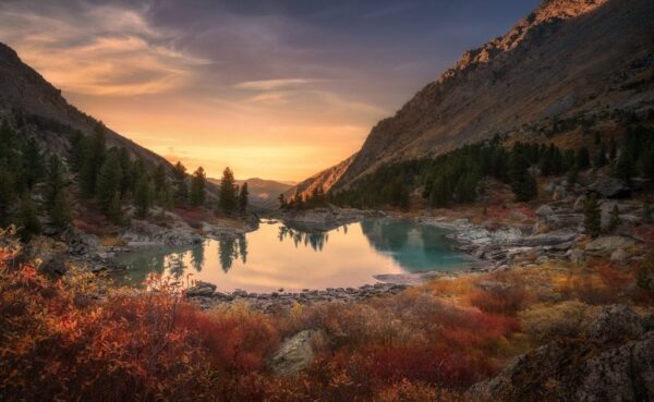 Peinture murale Lac Miroir