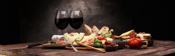 Peinture murale Dîner avec du vin
