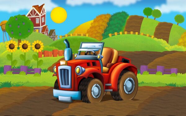 Poster XXL Tracteur à la Ferme
