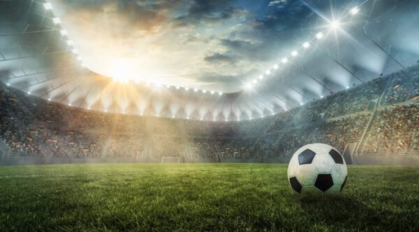 Peinture murale Ballon de football dans le stade