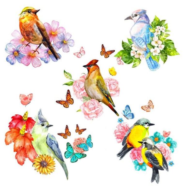 Peinture murale Oiseaux peints