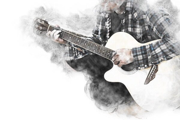 Papier peint Garçon avec une guitare