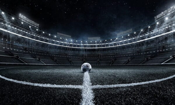 Peinture murale Ballon de football dans le stade
