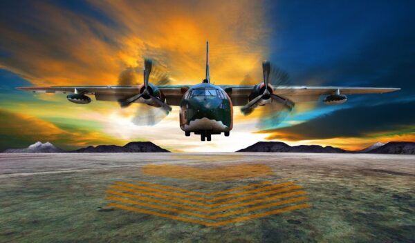 Peinture murale Atterrissage d'avion