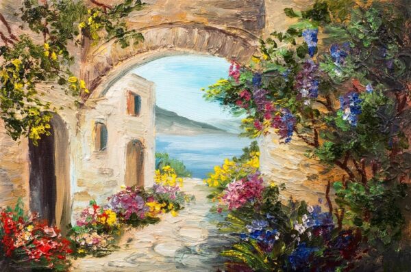 Peinture murale Cottage en Italie