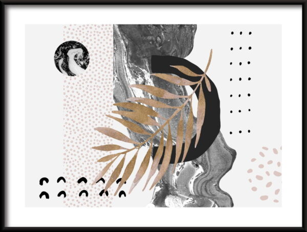 Affiche Feuille en points