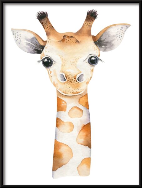 Affiche tête de girafe