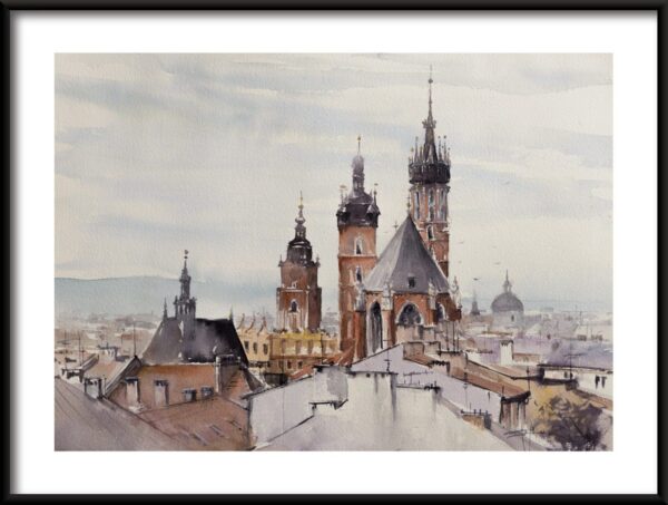 Affiche Les toits de Cracovie