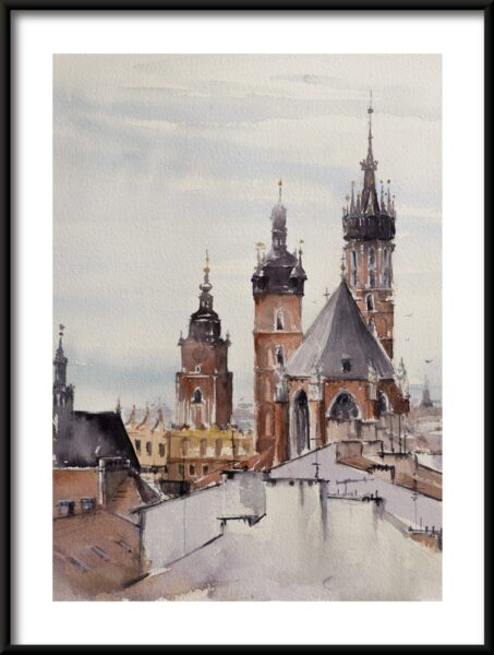 Affiche Les toits de Cracovie – Image 3