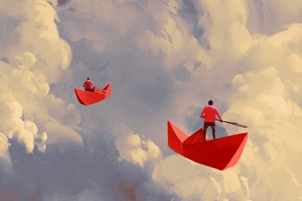 Peinture murale Bateaux volants