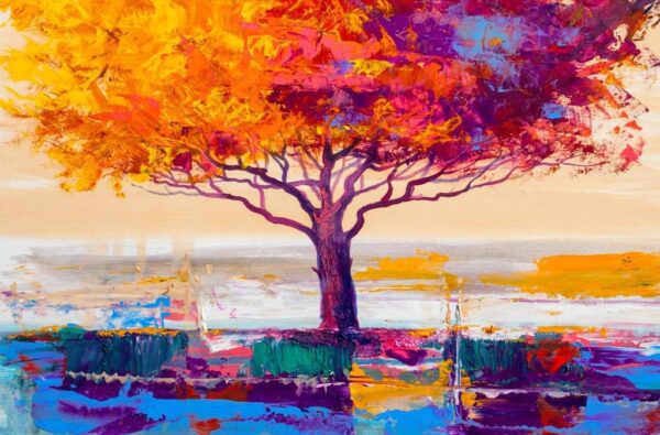 Peinture murale Arbre coloré