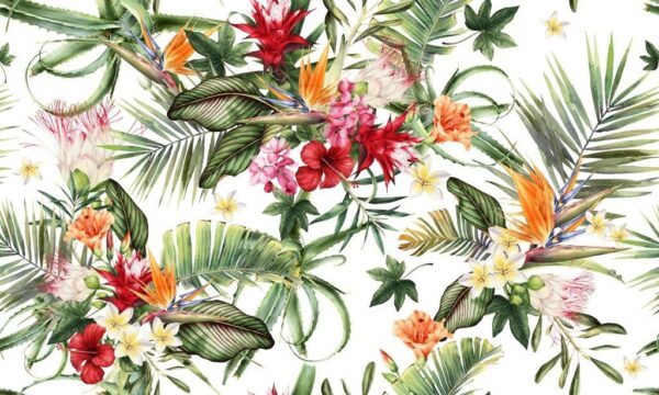 Peinture murale Fleurs exotiques
