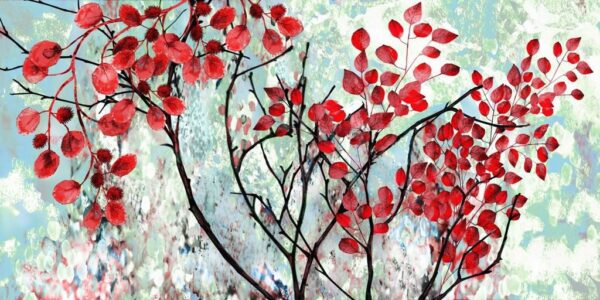 Peinture murale Buisson rouge
