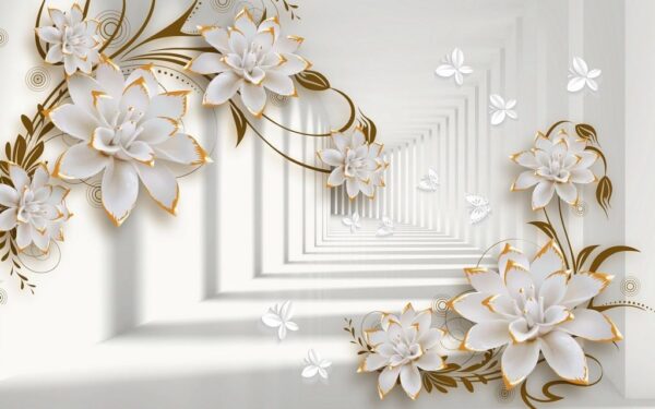 Sticker mural Fleurs blanches