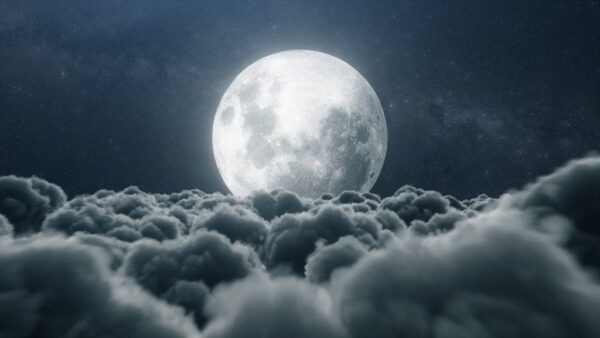 Peinture murale La lune au-dessus des nuages