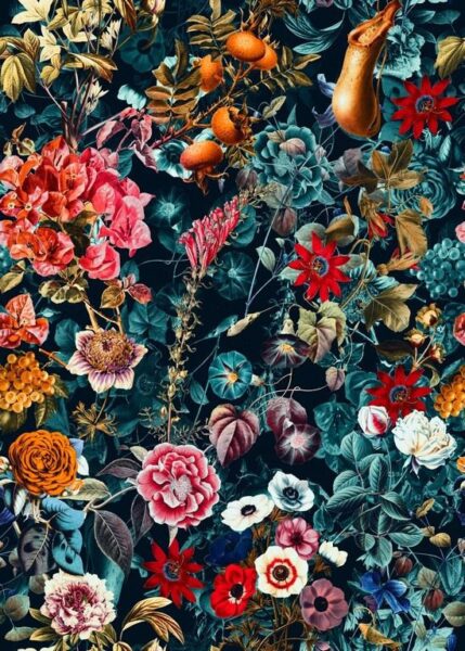 Papier peint Enchevêtrement de fleurs