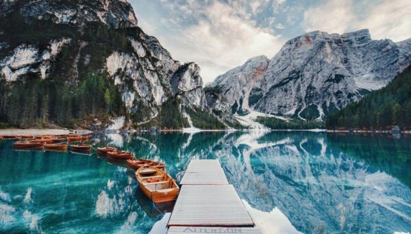 Peinture murale Bateaux sur le lac