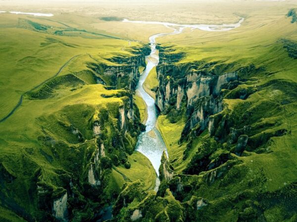 Peinture murale Fjords Verts