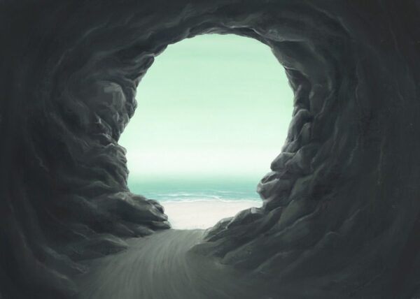 Peinture murale Grotte avec la tête