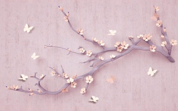 Peinture murale Brindille en fleurs