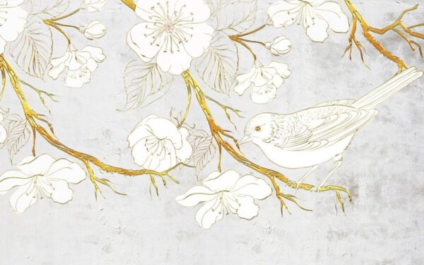 Peinture murale Branche d'or