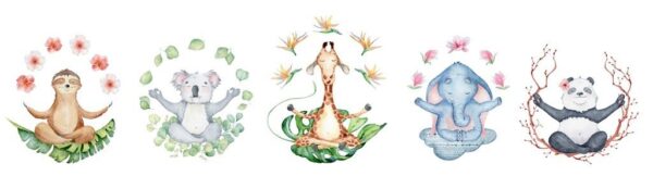 Peinture murale Yoga avec des Fleurs