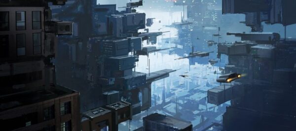 Peinture murale Ville futuriste