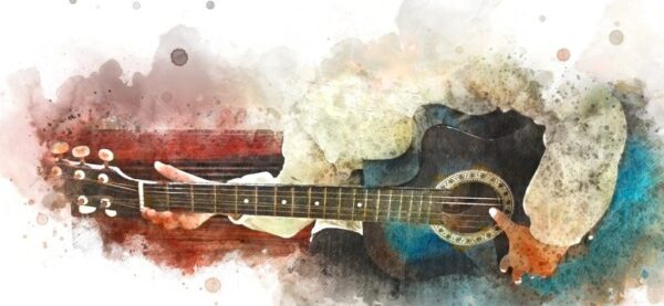 Peinture murale Le son de la guitare