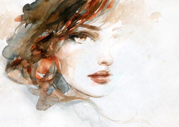 Peinture murale Belle rousse