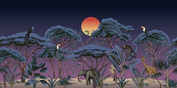 Peinture murale Nuit Tropiques